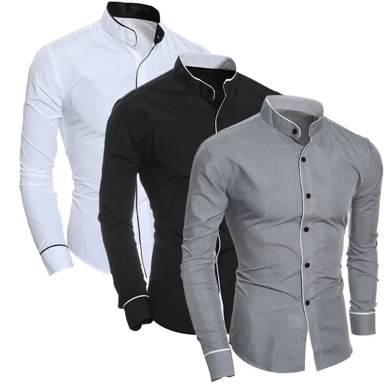 Slim Fit langærmet bluse til mænd