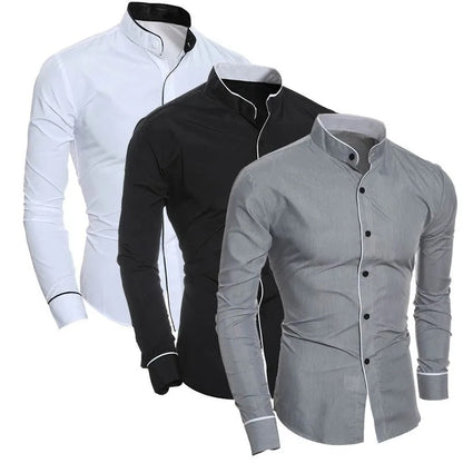 Slim Fit langærmet bluse til mænd