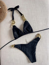 Golden Chain Halter Bikini Set