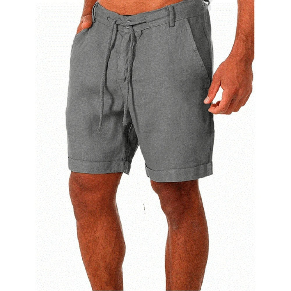 Shorts i bomuld og hør til mænd