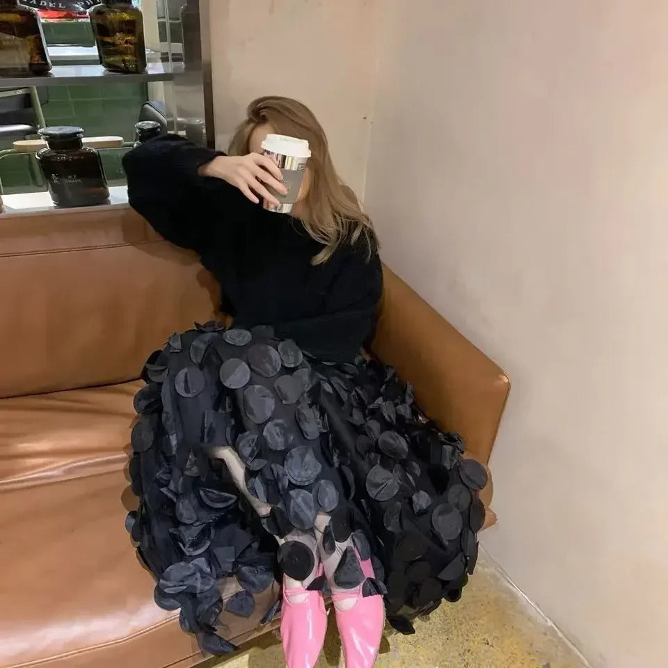 3D Polka Dot Tulle Mesh Skirt til kvinder