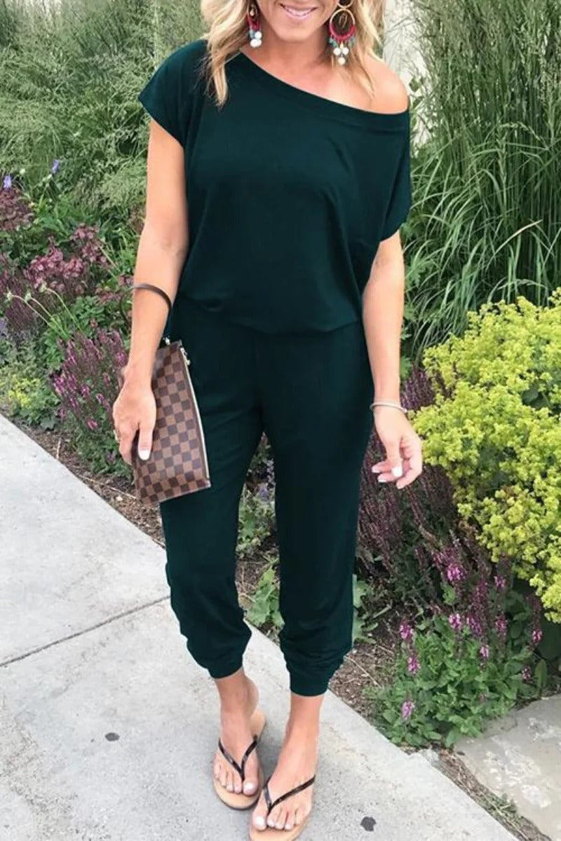 Løs off shoulder-jumpsuit til kvinder