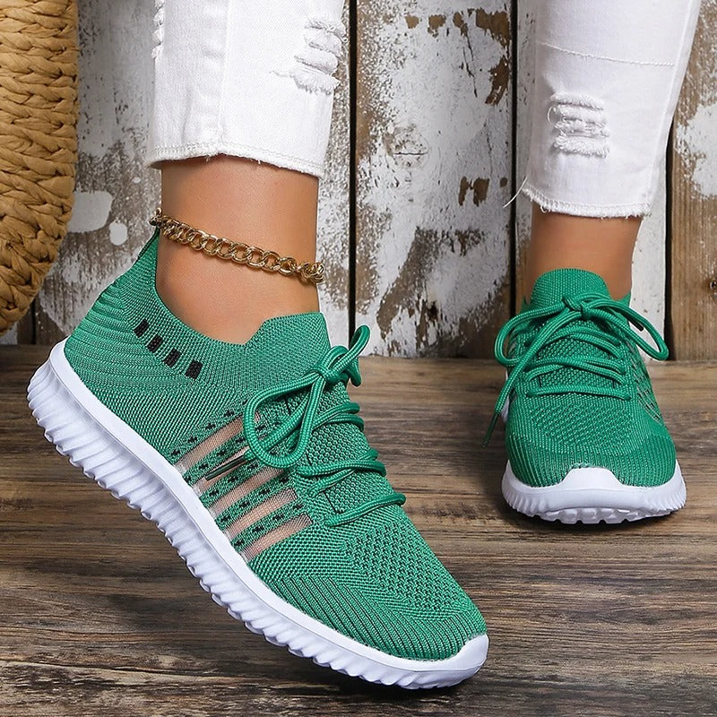 Åndbare strikkede sneakers til kvinder