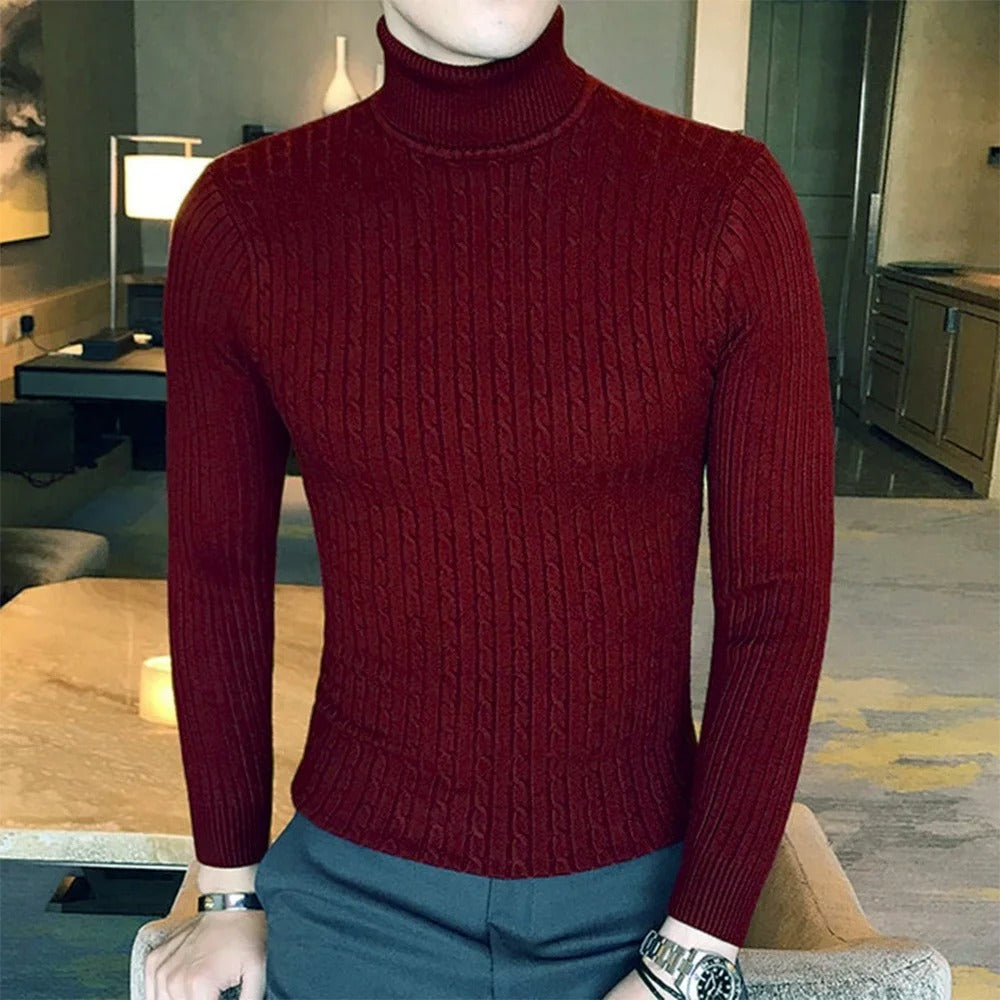 Herre sweater med høj hals