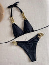 Golden Chain Halter Bikini Set