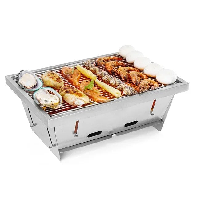 Bærbar grill i rustfrit stål