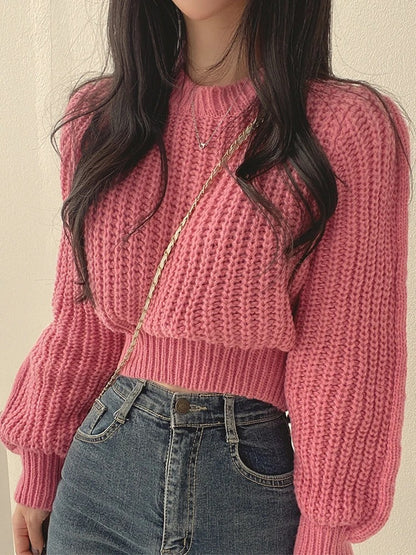 Løs strikket sweater til kvinder