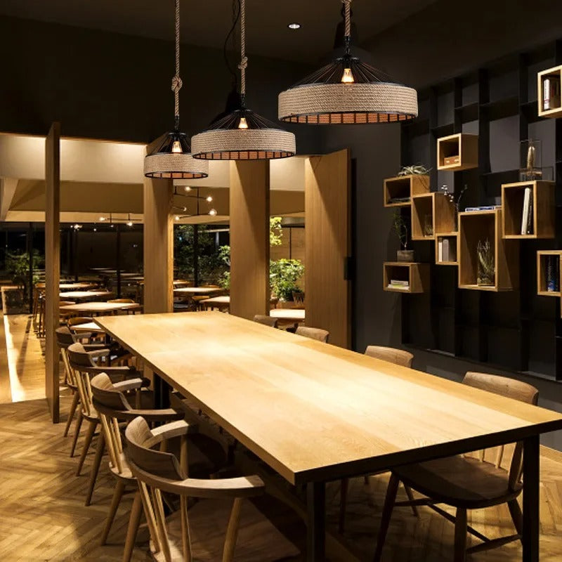 Vintage hamp reb pendel lys