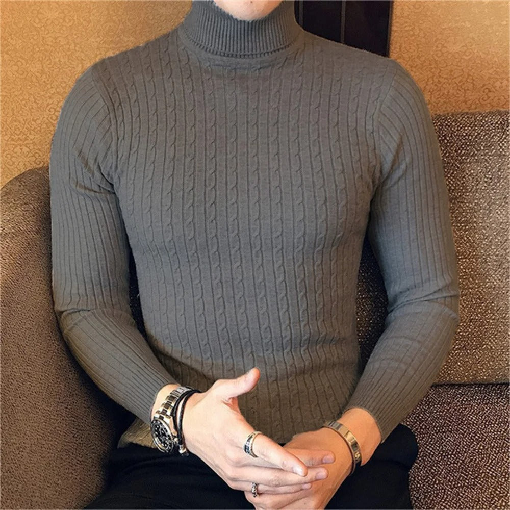 Herre sweater med høj hals