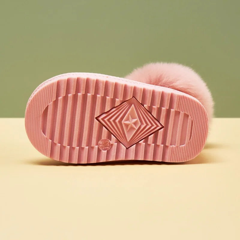 Børn varme plys-snestøvler med blød bund