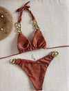 Golden Chain Halter Bikini Set