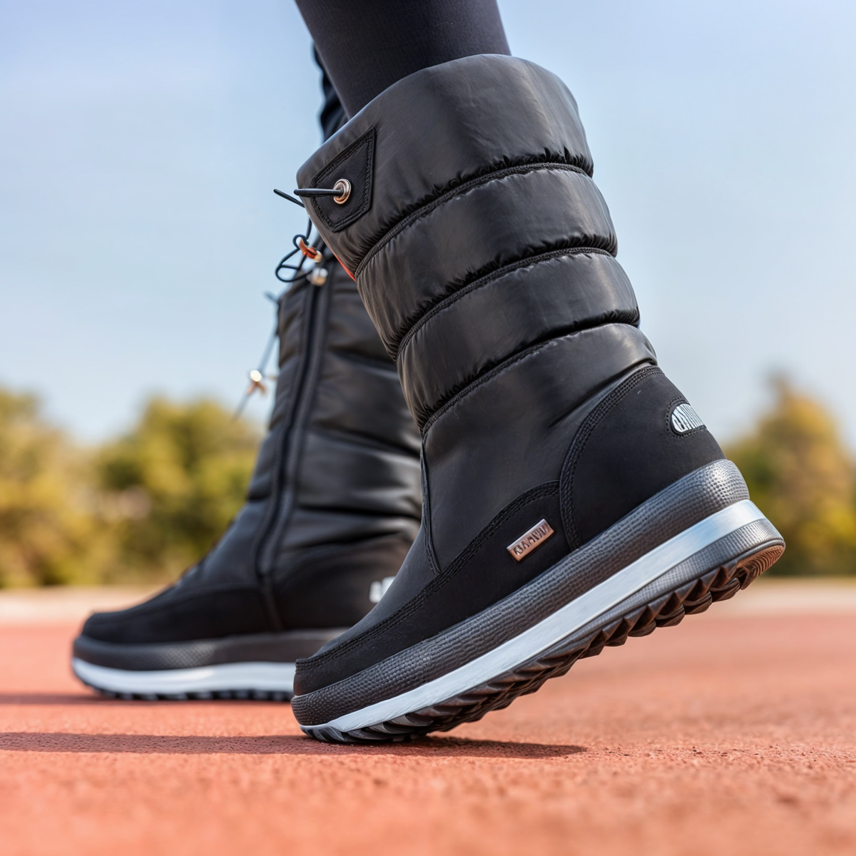 Tykke vinterstøvler i plys til kvinder