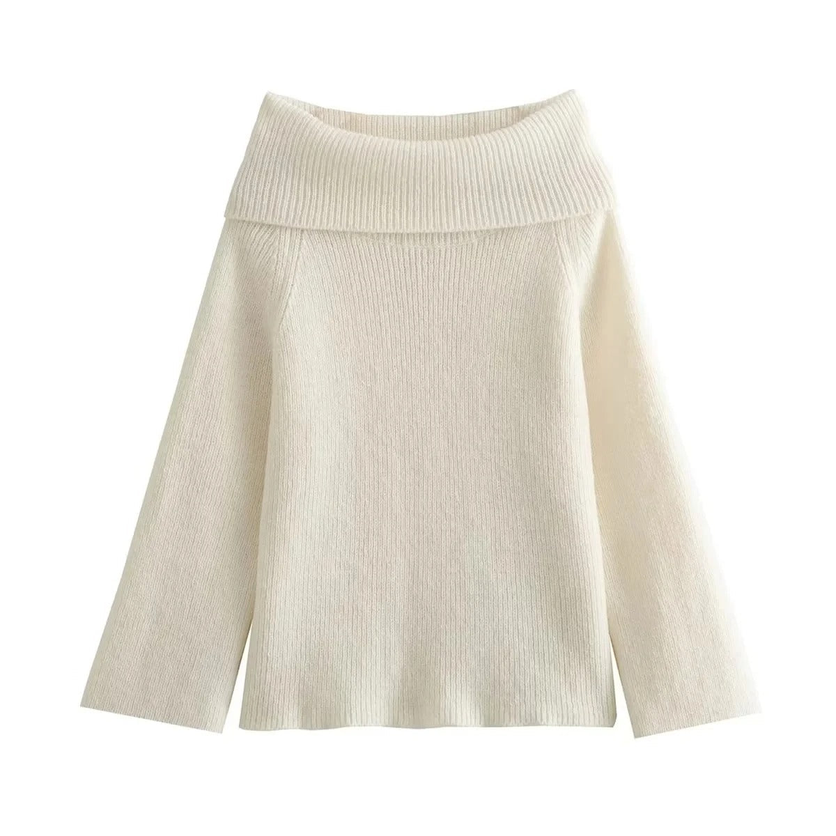 Off Shoulder strikket sweater til kvinder