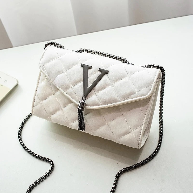 Luksus quiltet crossbody-taske med kvast