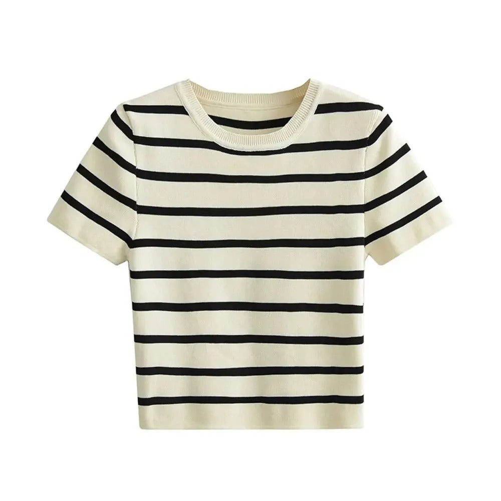 Cropped strik-sweater til kvinder