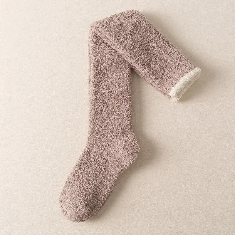 Coral Fleece Over-knæ høje sokker