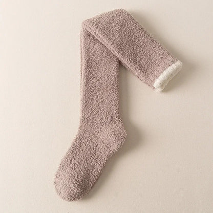 Coral Fleece Over-knæ høje sokker