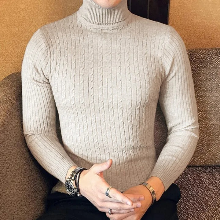 Herre sweater med høj hals