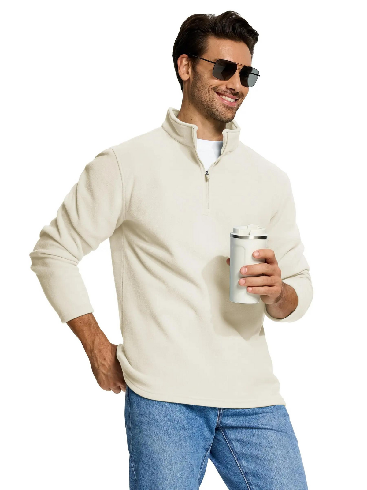 Quarter-Zip-pullover til mænd