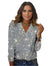 Kvinders Top V-hals Lange Ærmer Metallisk Polyester Spandex 1