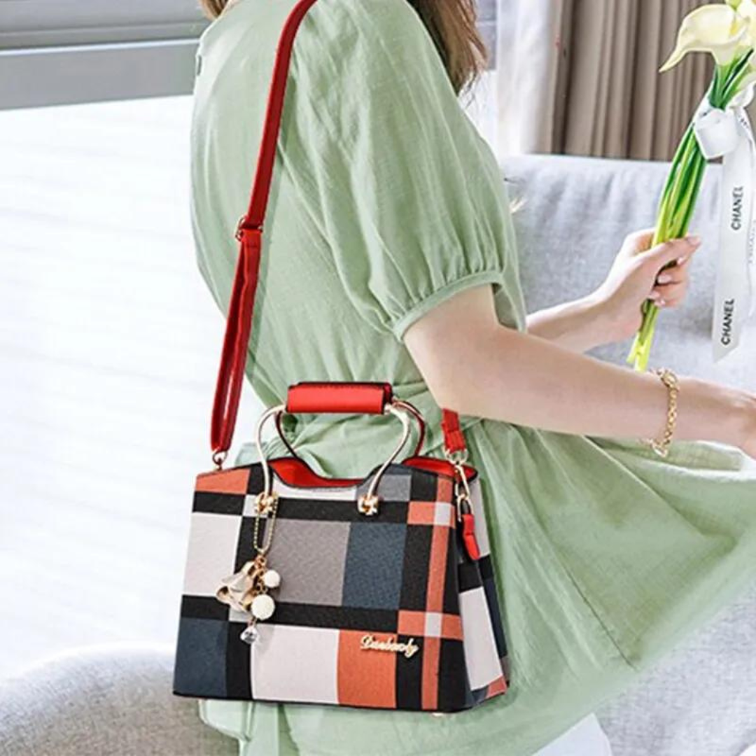 Kvinders plaidmønster crossbody taske