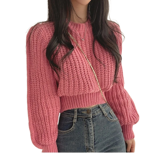 Løs strikket sweater til kvinder