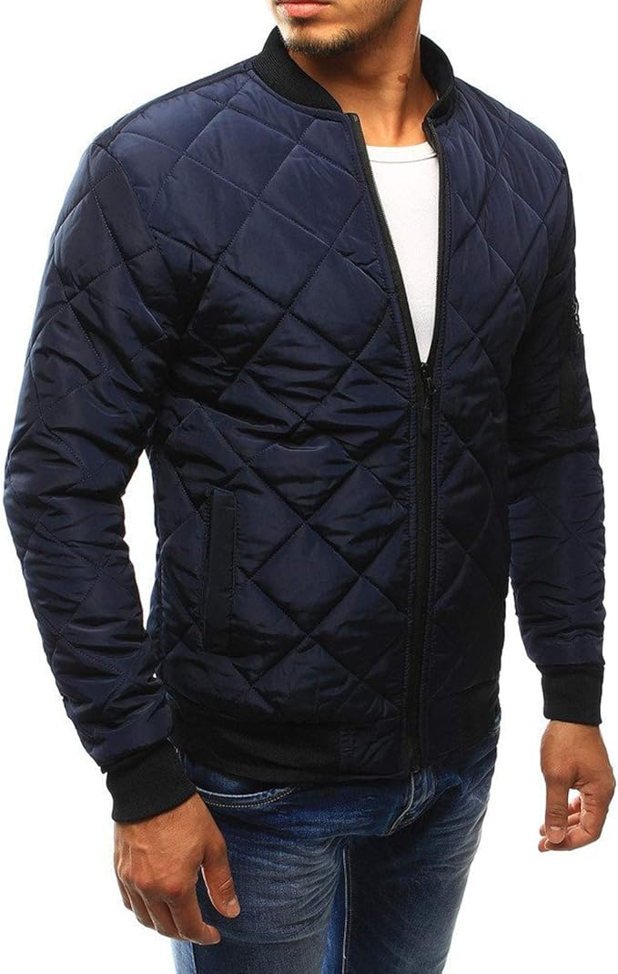 Quiltet bomberjakke til mænd