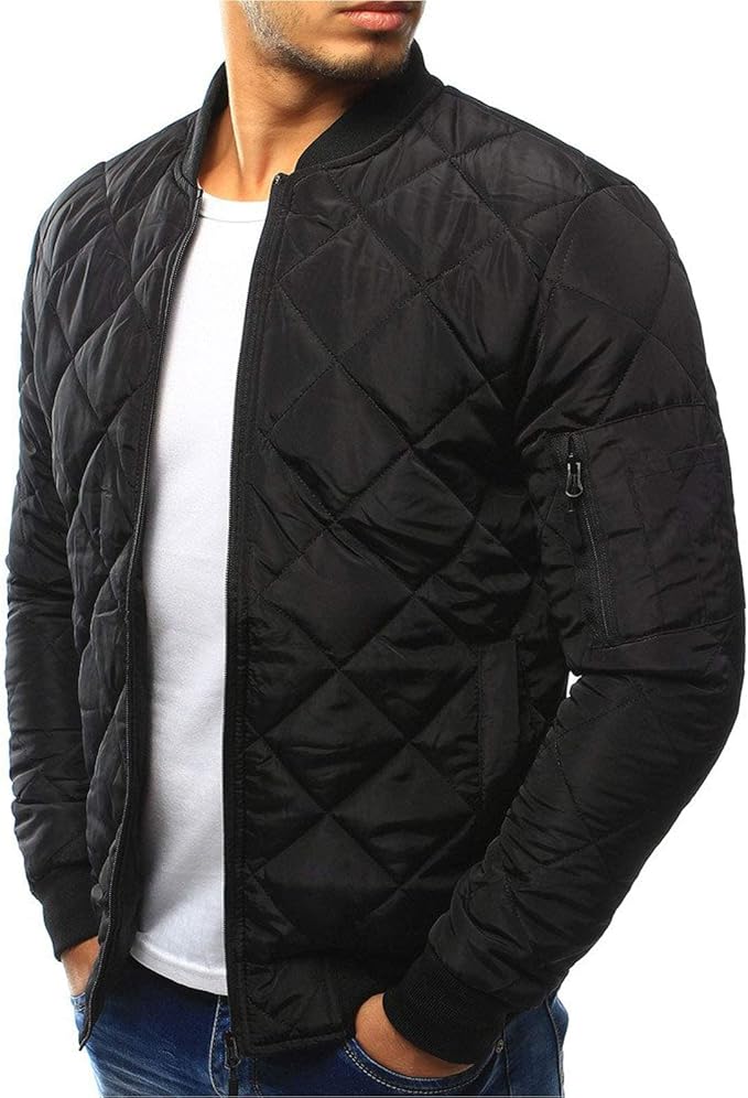 Quiltet bomberjakke til mænd