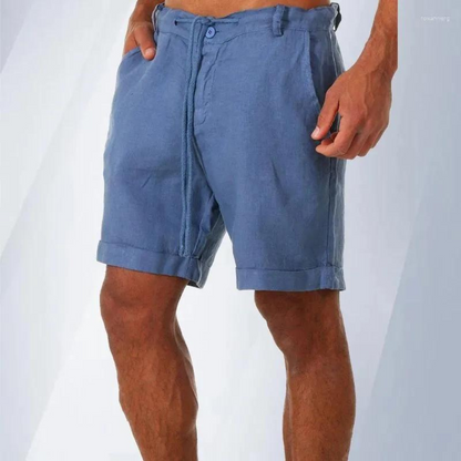 Shorts i bomuld og hør til mænd