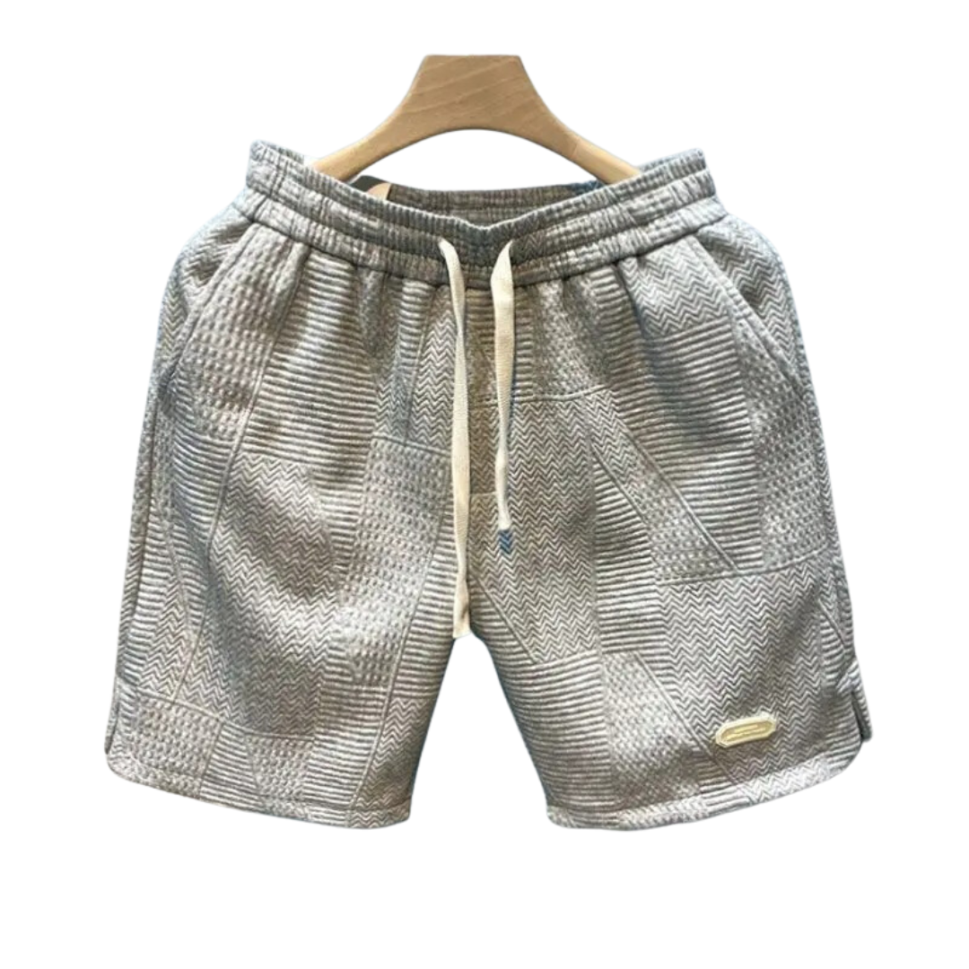 Mænds bølgemønster shorts med snoretræk