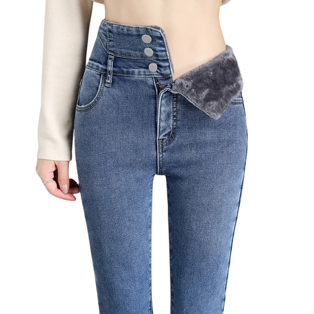 Termiske skinny jeans med høj talje