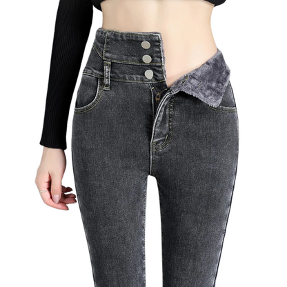 Termiske skinny jeans med høj talje