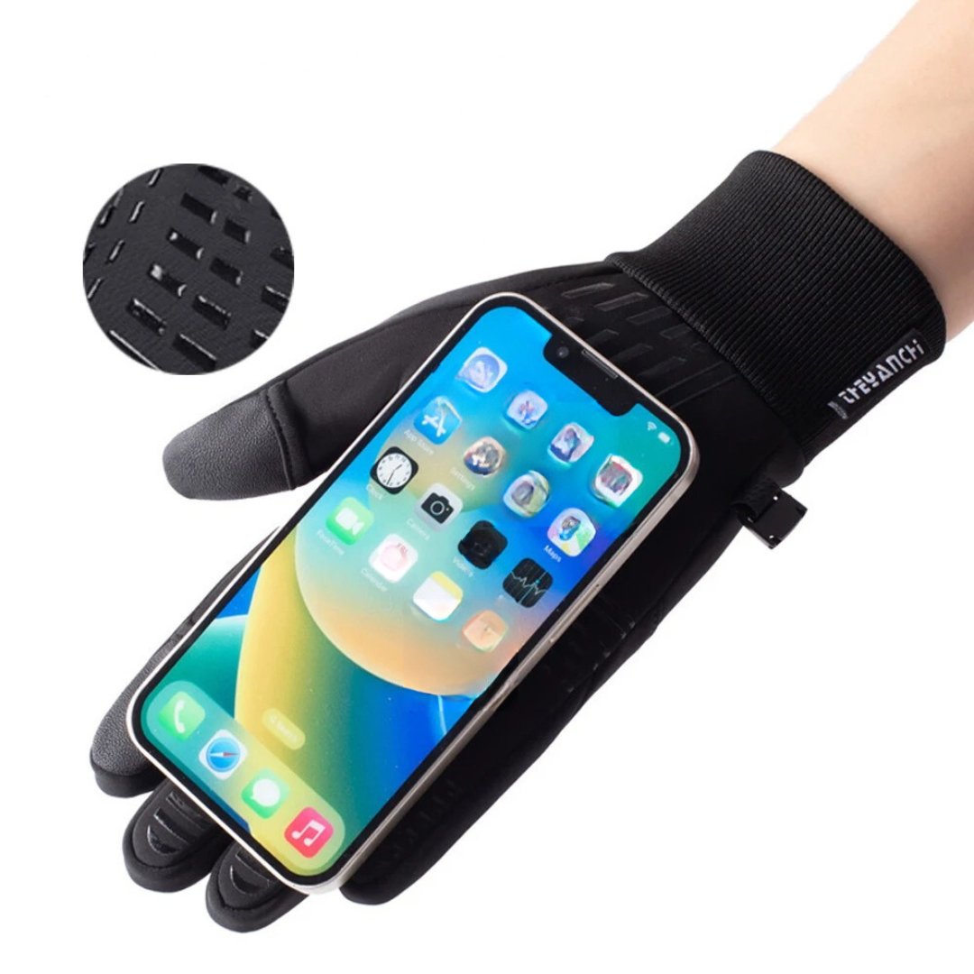 Vandtætte touch screen-handsker med lomme