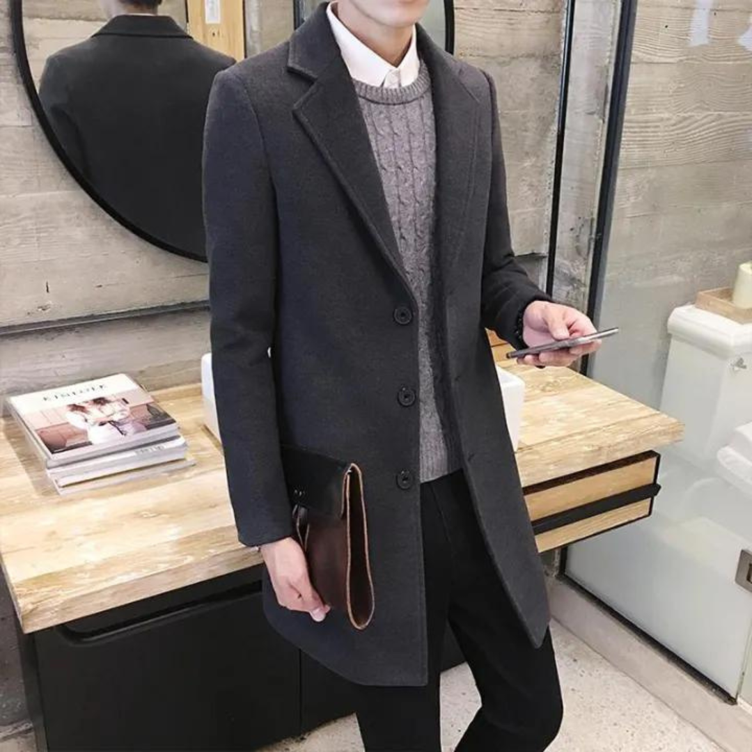Slim Fit Windbreaker Trench Coat til mænd