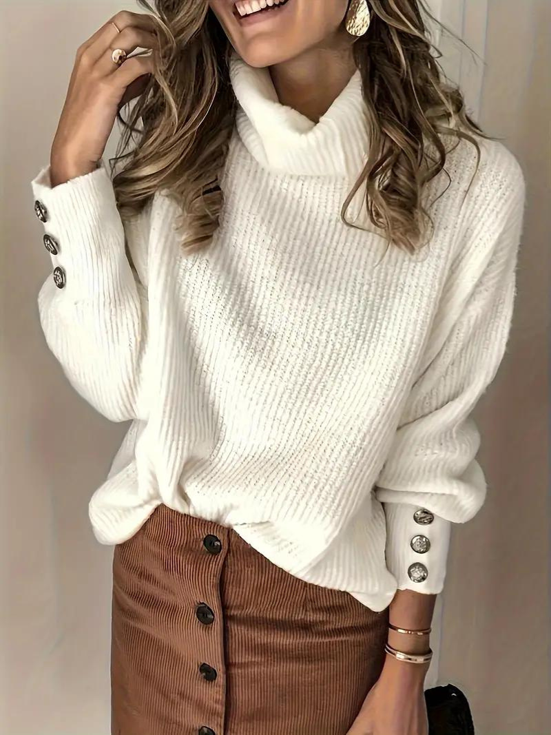 Vintage rullekravesweater til kvinder