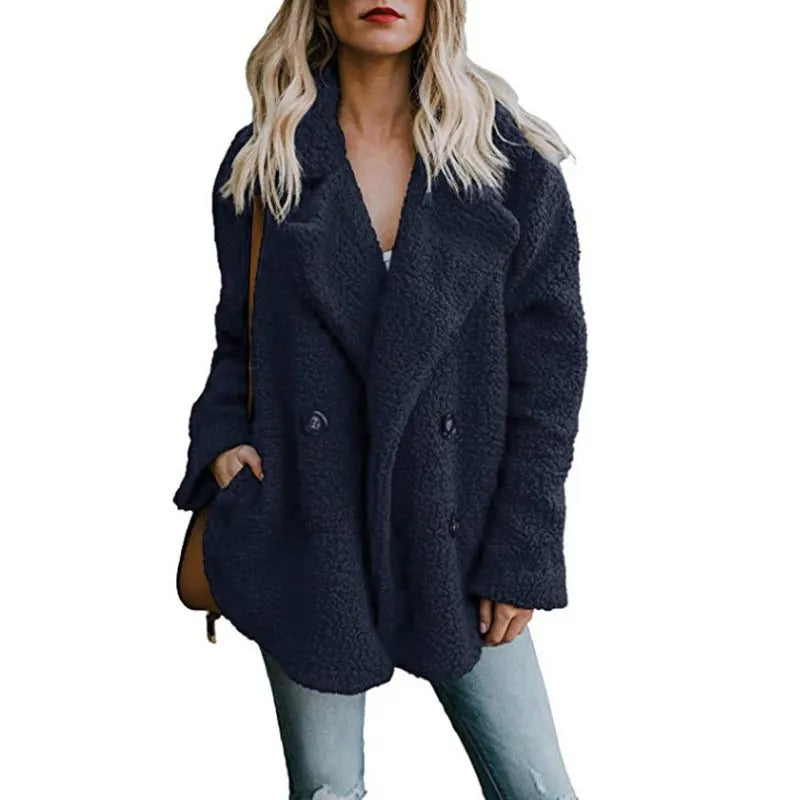 Oversized fluffy fleecejakke til kvinder