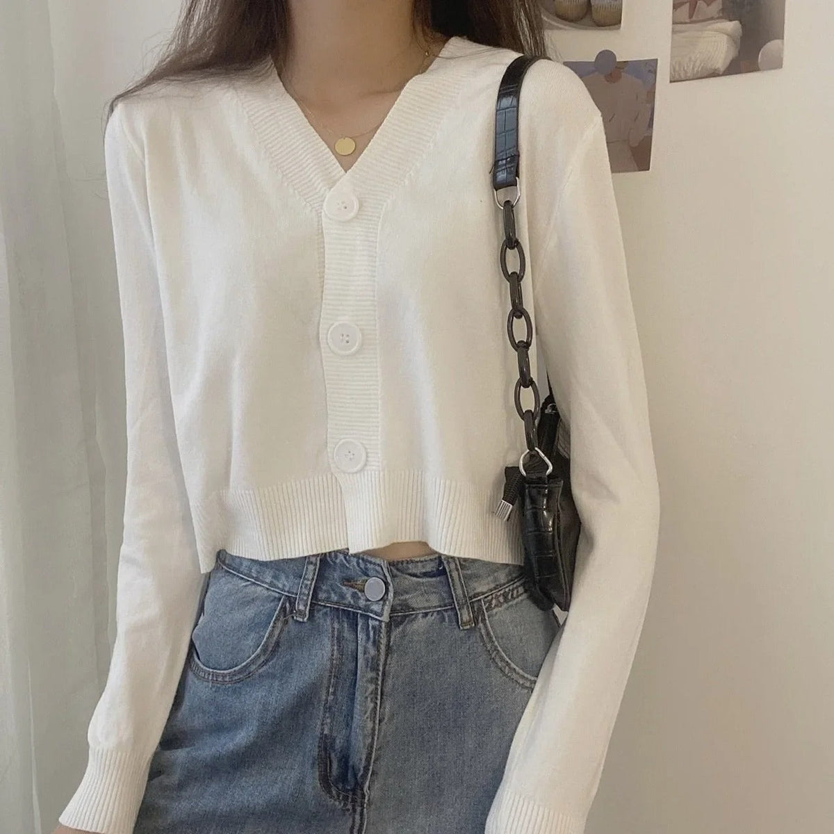 Kabelstrikket cardigan til kvinder