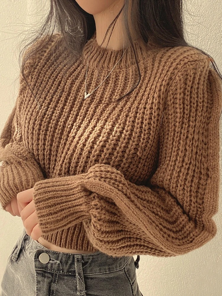 Løs strikket sweater til kvinder