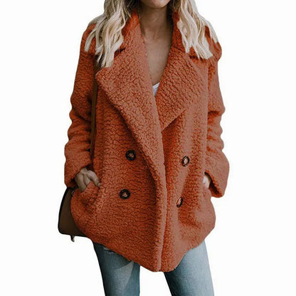 Oversized fluffy fleecejakke til kvinder