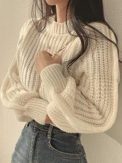 Løs strikket sweater til kvinder