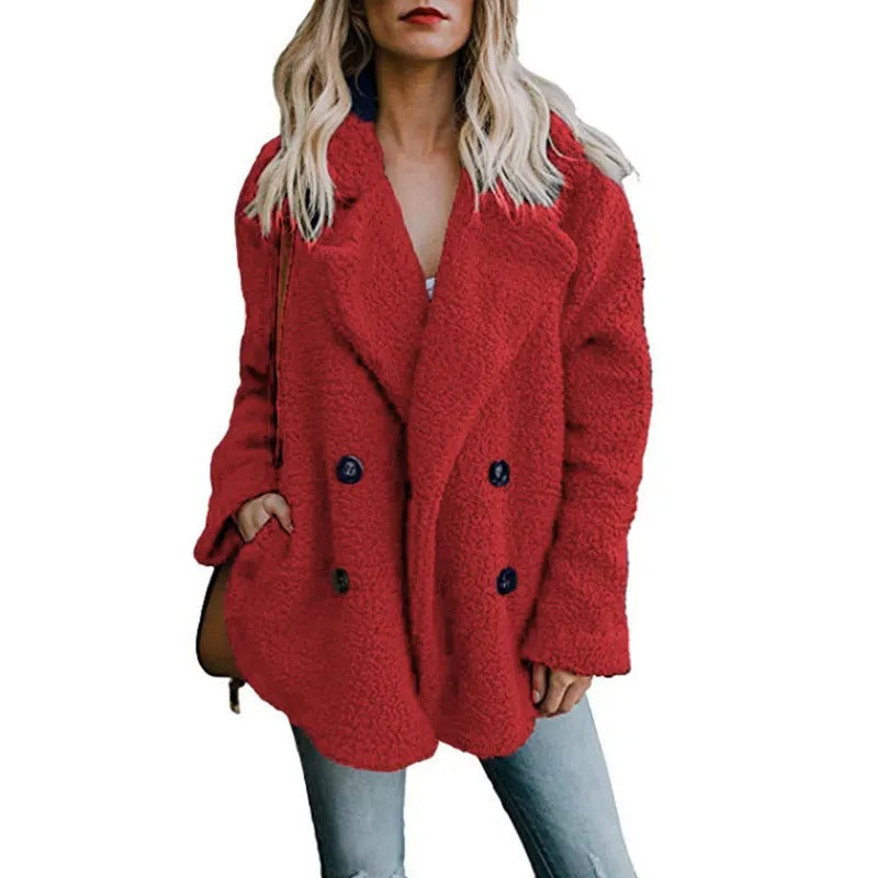 Oversized fluffy fleecejakke til kvinder