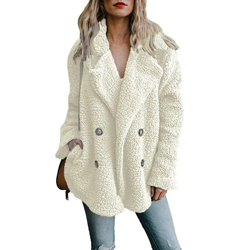 Oversized fluffy fleecejakke til kvinder