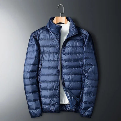 Ultralight hvid andedunsjakke til mænd
