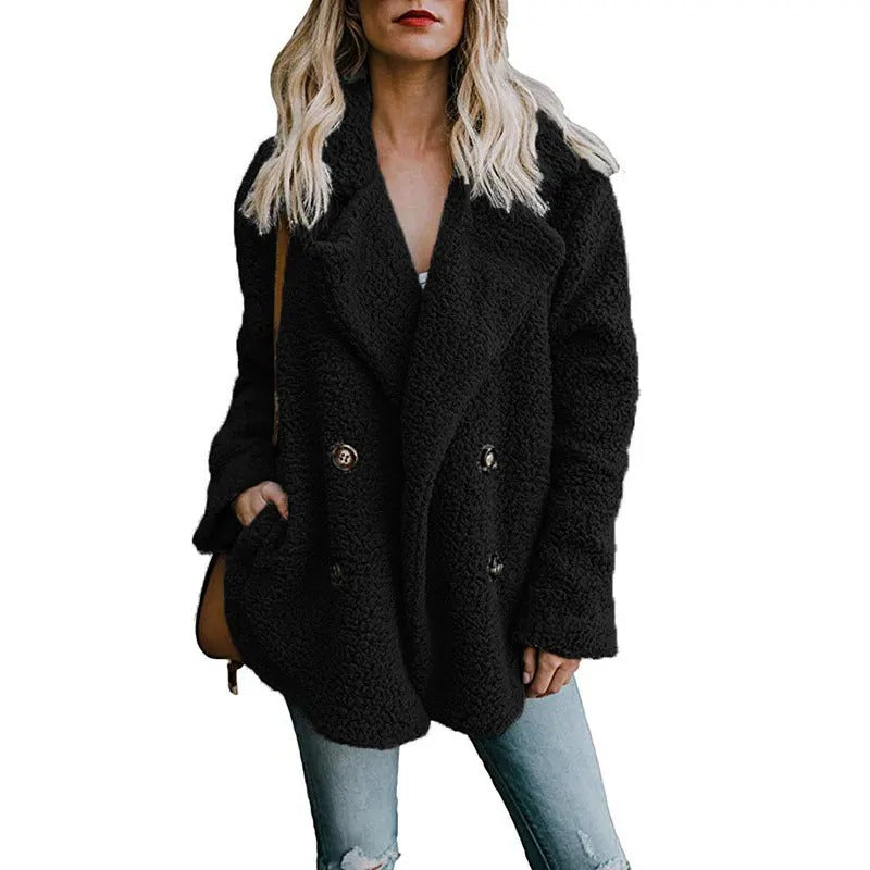 Oversized fluffy fleecejakke til kvinder