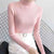 Strikket pullover med mock neck til kvinder