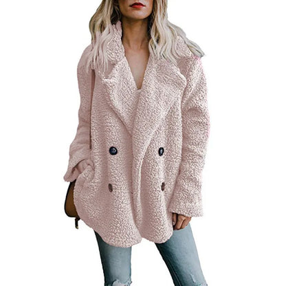 Oversized fluffy fleecejakke til kvinder
