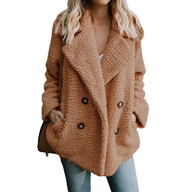 Oversized fluffy fleecejakke til kvinder