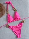 Golden Chain Halter Bikini Set