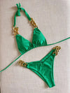 Golden Chain Halter Bikini Set