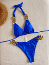 Golden Chain Halter Bikini Set